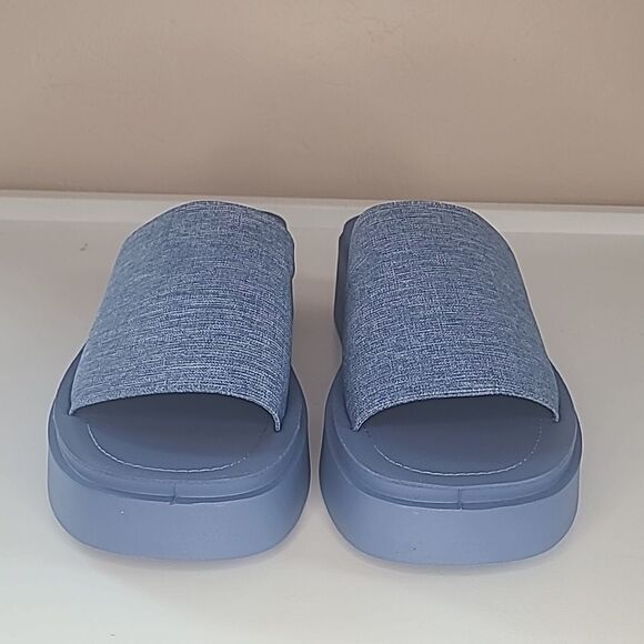 Steve Madden Gimmee Platform Wedge Sandal In Denim Various Size 8.5 - Picture 3 of 14